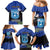 Personalised Israel Independence Day Family Matching Mermaid Dress and Hawaiian Shirt Menorah With Cyclamen Persicum Grunge - Wonder Print Shop