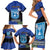 Personalised Israel Independence Day Family Matching Short Sleeve Bodycon Dress and Hawaiian Shirt Menorah With Cyclamen Persicum Grunge - Wonder Print Shop