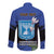Personalised Israel Independence Day Long Sleeve Button Shirt Menorah With Cyclamen Persicum Grunge - Wonder Print Shop