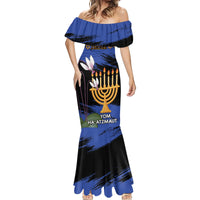 Personalised Israel Independence Day Mermaid Dress Menorah With Cyclamen Persicum Grunge - Wonder Print Shop