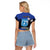 Personalised Israel Independence Day Raglan Cropped T Shirt Menorah With Cyclamen Persicum Grunge - Wonder Print Shop