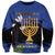 Personalised Israel Independence Day Sweatshirt Menorah With Cyclamen Persicum Grunge - Wonder Print Shop