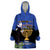 Personalised Israel Independence Day Wearable Blanket Hoodie Menorah With Cyclamen Persicum Grunge - Wonder Print Shop