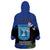 Personalised Israel Independence Day Wearable Blanket Hoodie Menorah With Cyclamen Persicum Grunge - Wonder Print Shop