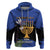 Personalised Israel Independence Day Zip Hoodie Menorah With Cyclamen Persicum Grunge