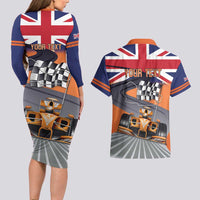 Personalised British Norris Couples Matching Long Sleeve Bodycon Dress and Hawaiian Shirt 2025 Champion Australia GP