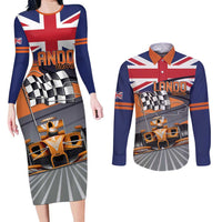 Personalised British Norris Couples Matching Long Sleeve Bodycon Dress and Long Sleeve Button Shirt 2025 Champion Australia GP