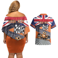 Personalised British Norris Couples Matching Off Shoulder Short Dress and Hawaiian Shirt 2025 Champion Australia GP