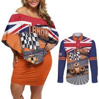 Personalised British Norris Couples Matching Off Shoulder Short Dress and Long Sleeve Button Shirt 2025 Champion Australia GP