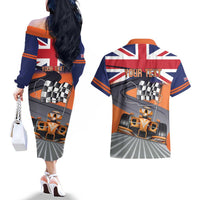 Personalised British Norris Couples Matching Off The Shoulder Long Sleeve Dress and Hawaiian Shirt 2025 Champion Australia GP