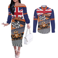 Personalised British Norris Couples Matching Off The Shoulder Long Sleeve Dress and Long Sleeve Button Shirt 2025 Champion Australia GP