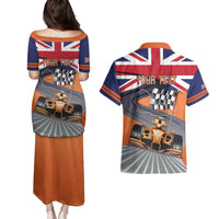 Personalised British Norris Couples Matching Puletasi and Hawaiian Shirt 2025 Champion Australia GP