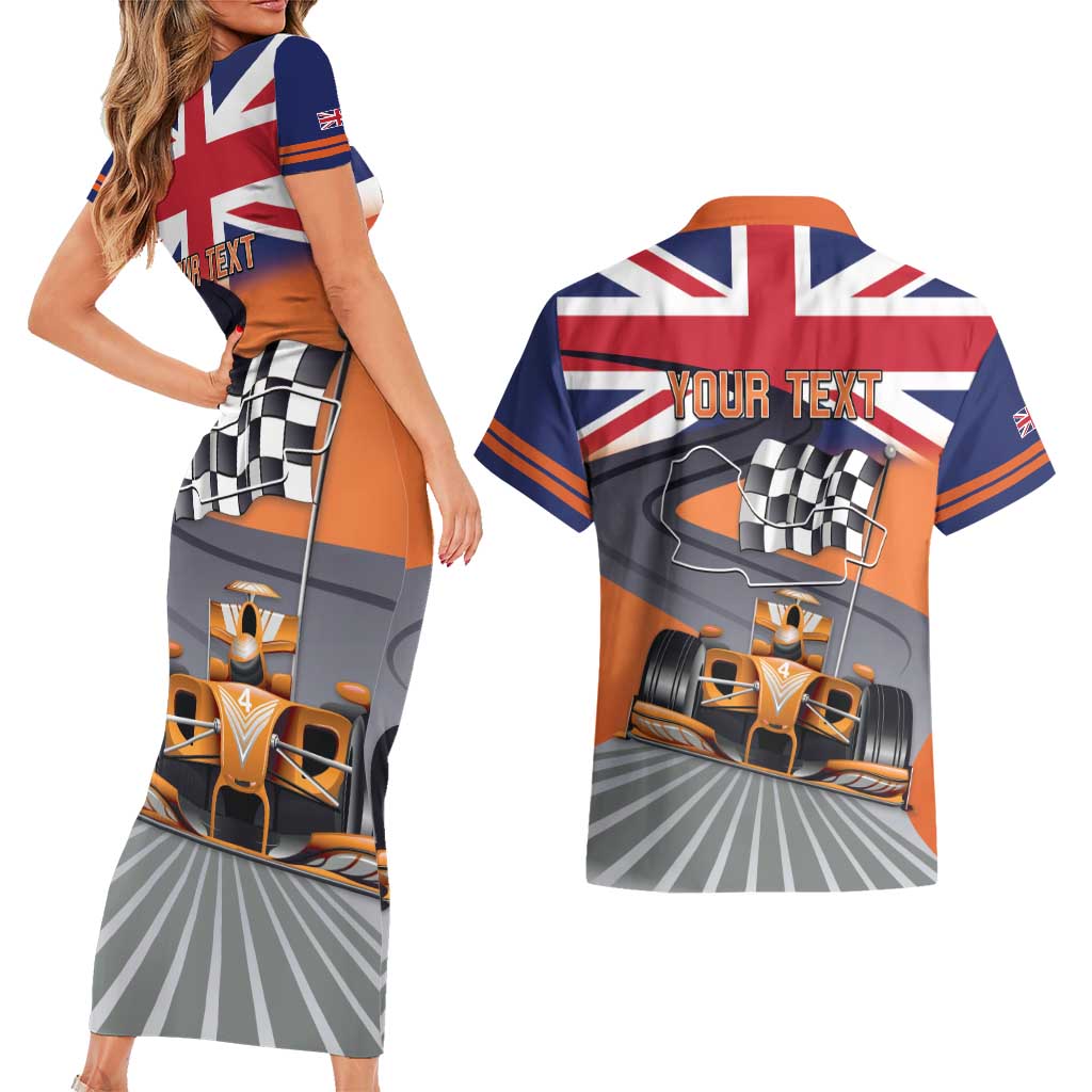 Personalised British Norris Couples Matching Short Sleeve Bodycon Dress and Hawaiian Shirt 2025 Champion Australia GP