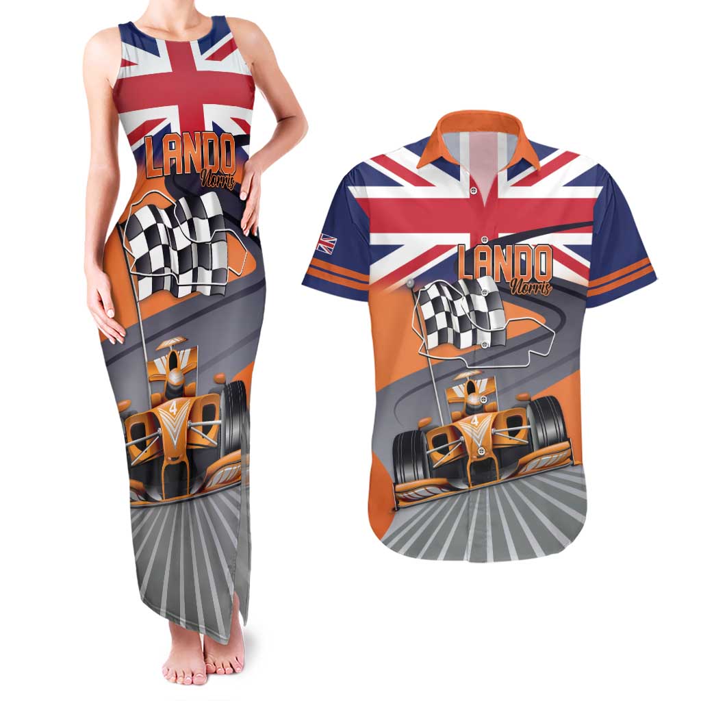 Personalised British Norris Couples Matching Tank Maxi Dress and Hawaiian Shirt 2025 Champion Australia GP