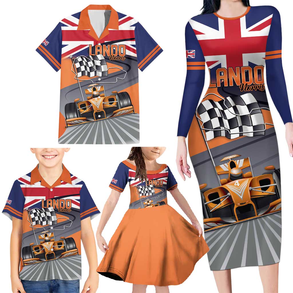 Personalised British Norris Family Matching Long Sleeve Bodycon Dress and Hawaiian Shirt 2025 Champion Australia GP