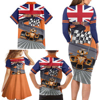 Personalised British Norris Family Matching Long Sleeve Bodycon Dress and Hawaiian Shirt 2025 Champion Australia GP