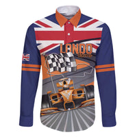 Personalised British Norris Family Matching Off The Shoulder Long Sleeve Dress and Hawaiian Shirt 2025 Champion Australia GP