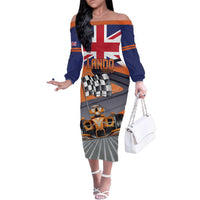 Personalised British Norris Family Matching Off The Shoulder Long Sleeve Dress and Hawaiian Shirt 2025 Champion Australia GP