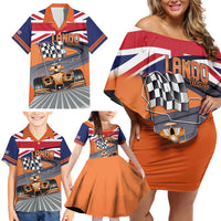 Personalised British Norris Family Matching Off Shoulder Short Dress and Hawaiian Shirt 2025 Champion Australia GP