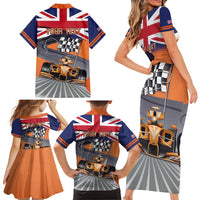 Personalised British Norris Family Matching Short Sleeve Bodycon Dress and Hawaiian Shirt 2025 Champion Australia GP