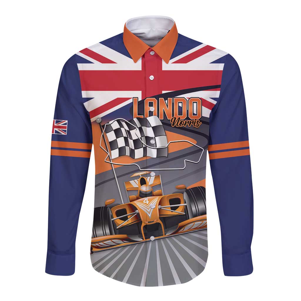 Personalised British Norris Long Sleeve Button Shirt 2025 Champion Australia GP