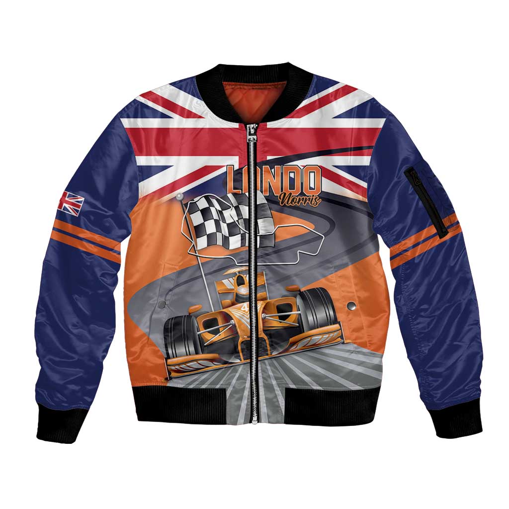 Personalised British Norris Sleeve Zip Bomber Jacket 2025 Champion Australia GP