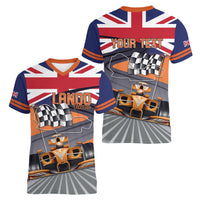 Personalised British Norris Women V-Neck T-Shirt 2025 Champion Australia GP