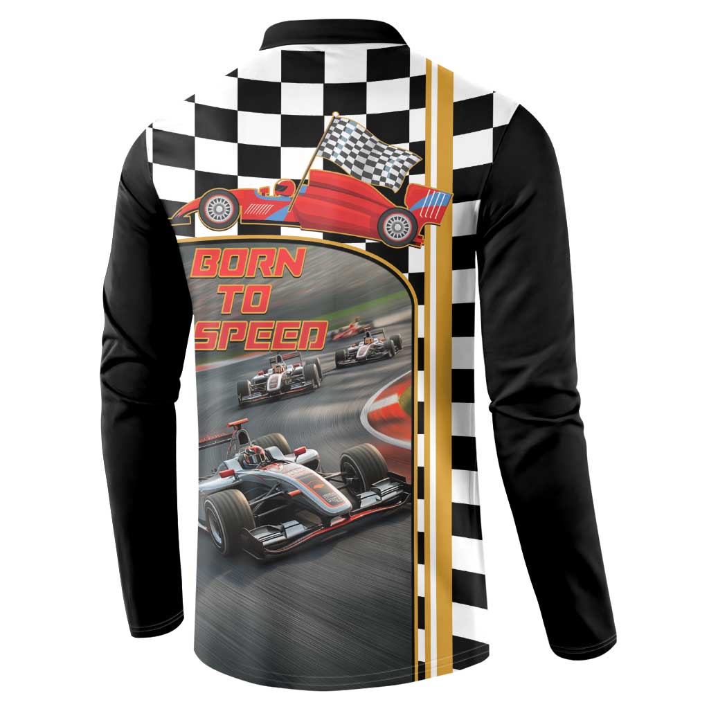 Racing Car 2025 Button Sweatshirt Born To Speed