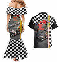 Racing Car 2025 Couples Matching Mermaid Dress and Hawaiian Shirt Born To Speed