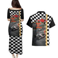 Racing Car 2025 Couples Matching Puletasi and Hawaiian Shirt Born To Speed