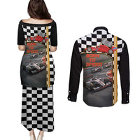 Racing Car 2025 Couples Matching Puletasi and Long Sleeve Button Shirt Born To Speed