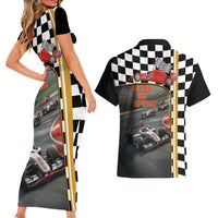 Racing Car 2025 Couples Matching Short Sleeve Bodycon Dress and Hawaiian Shirt Born To Speed