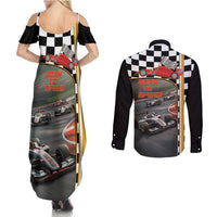 Racing Car 2025 Couples Matching Summer Maxi Dress and Long Sleeve Button Shirt Born To Speed