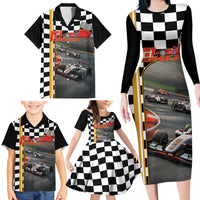 Racing Car 2025 Family Matching Long Sleeve Bodycon Dress and Hawaiian Shirt Born To Speed