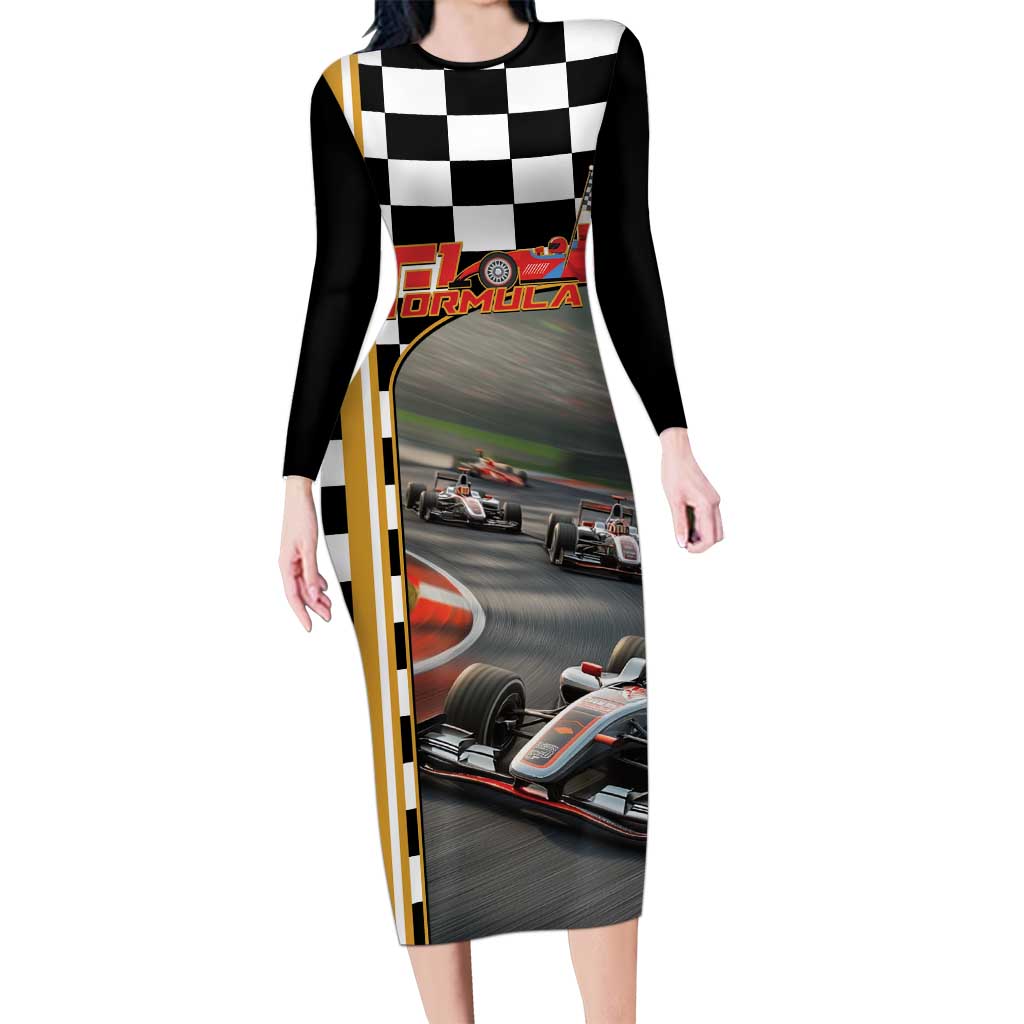 Racing Car 2025 Family Matching Long Sleeve Bodycon Dress and Hawaiian Shirt Born To Speed