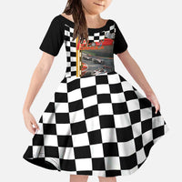 Racing Car 2025 Family Matching Off The Shoulder Long Sleeve Dress and Hawaiian Shirt Born To Speed