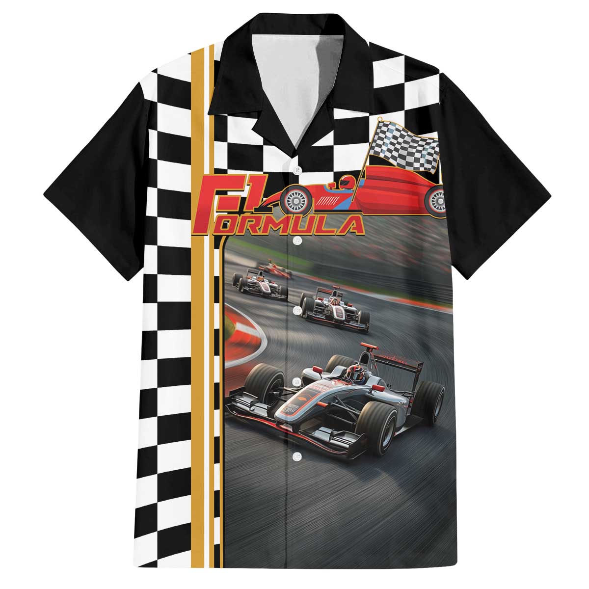 Racing Car 2025 Family Matching Off The Shoulder Long Sleeve Dress and Hawaiian Shirt Born To Speed