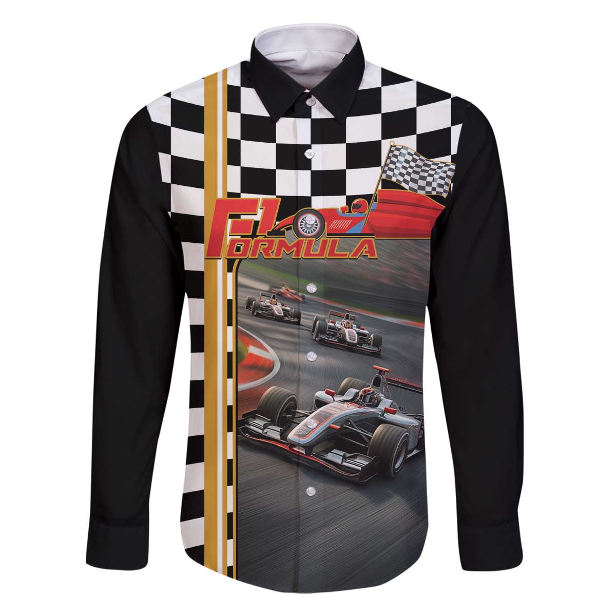 Racing Car 2025 Family Matching Off The Shoulder Long Sleeve Dress and Hawaiian Shirt Born To Speed