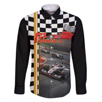 Racing Car 2025 Family Matching Off The Shoulder Long Sleeve Dress and Hawaiian Shirt Born To Speed
