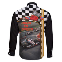 Racing Car 2025 Family Matching Off The Shoulder Long Sleeve Dress and Hawaiian Shirt Born To Speed