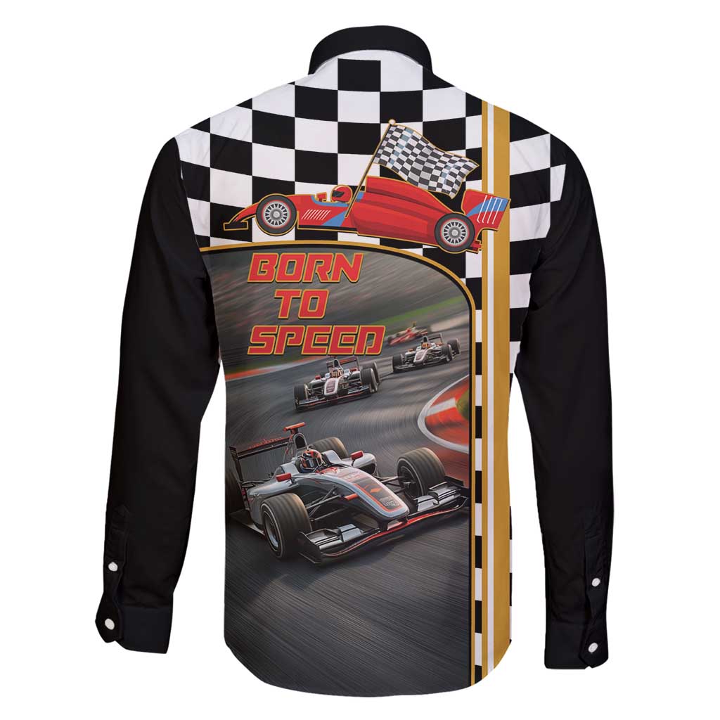 Racing Car 2025 Family Matching Off Shoulder Maxi Dress and Hawaiian Shirt Born To Speed