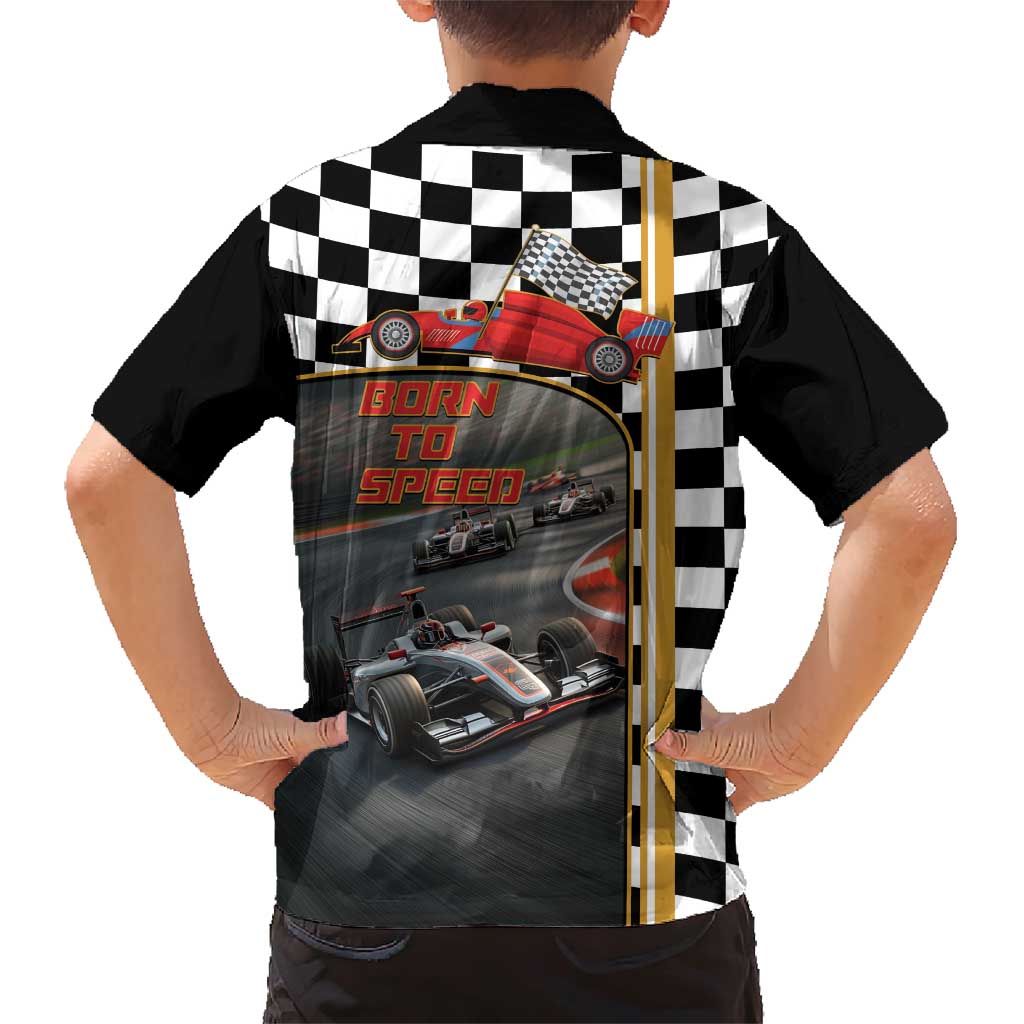 Racing Car 2025 Family Matching Short Sleeve Bodycon Dress and Hawaiian Shirt Born To Speed