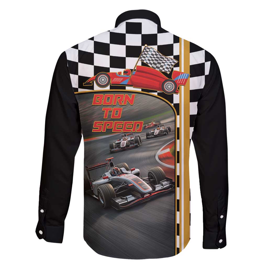 Racing Car 2025 Family Matching Short Sleeve Bodycon Dress and Hawaiian Shirt Born To Speed