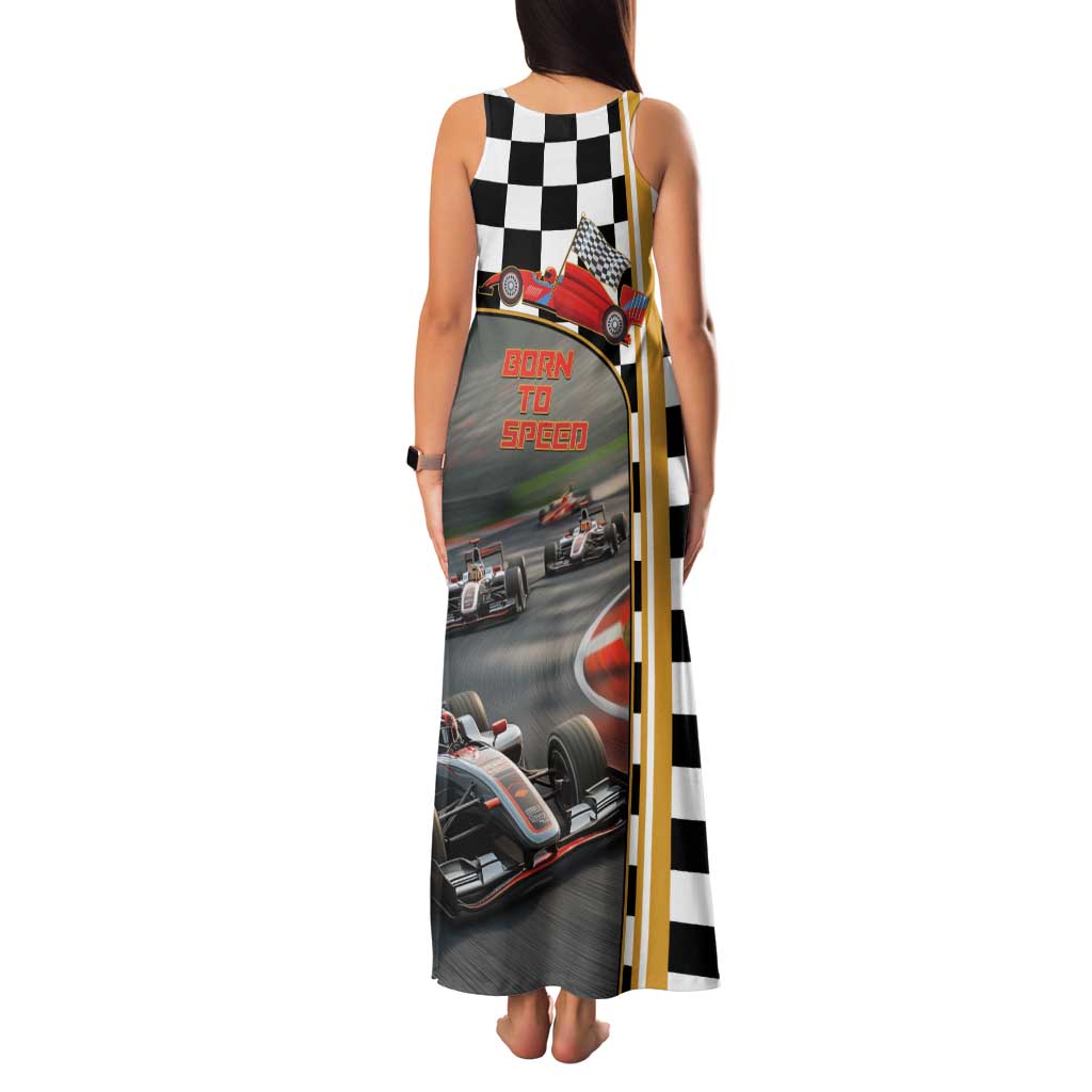 Racing Car 2025 Family Matching Tank Maxi Dress and Hawaiian Shirt Born To Speed