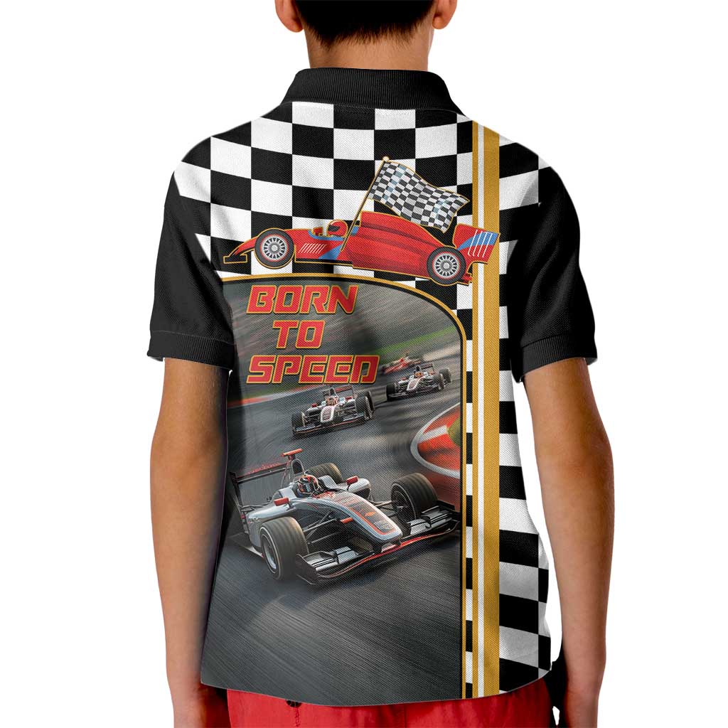 Racing Car 2025 Kid Polo Shirt Born To Speed