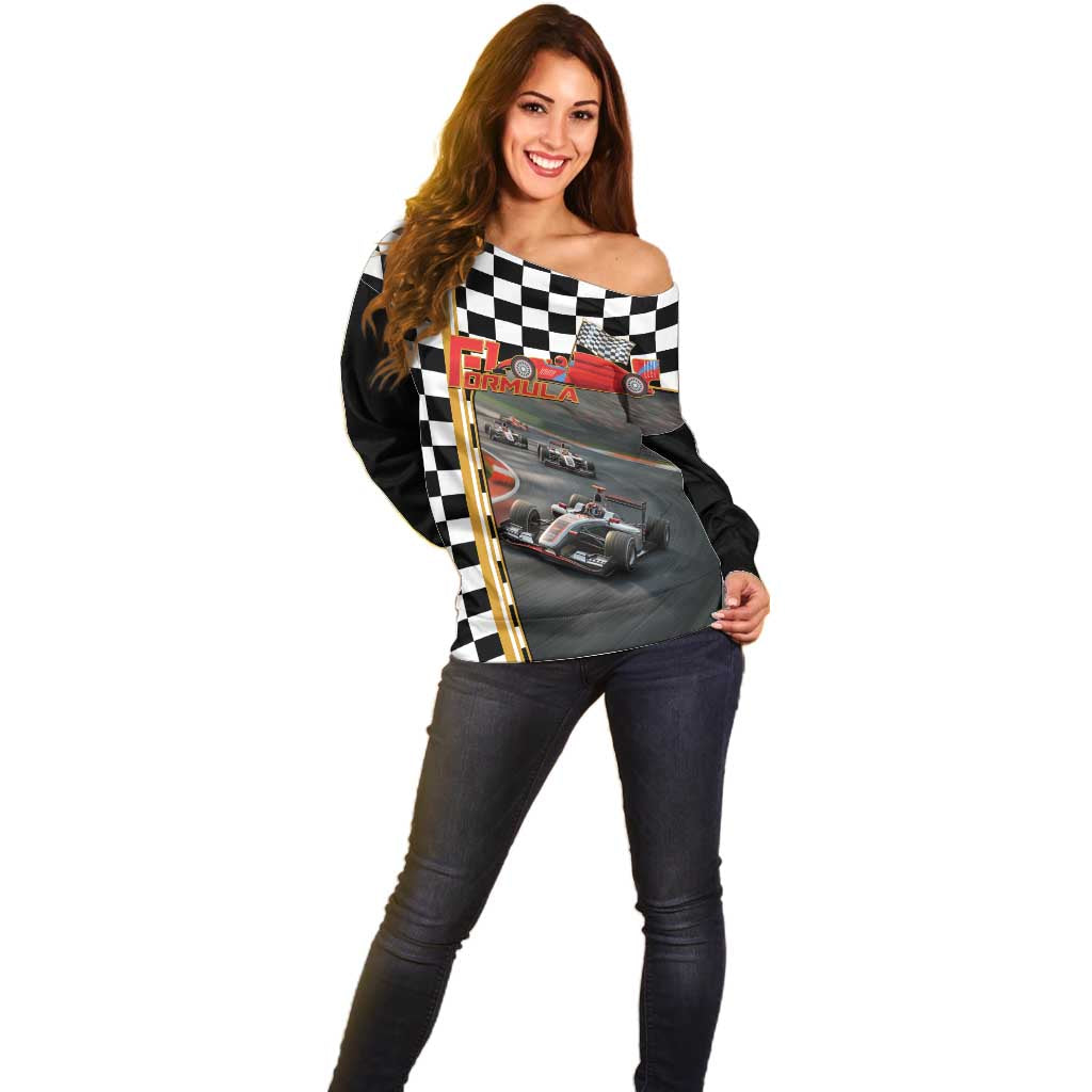 Racing Car 2025 Off Shoulder Sweater Born To Speed