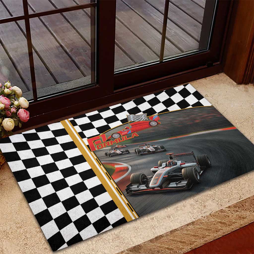 Racing Car 2025 Rubber Doormat Born To Speed