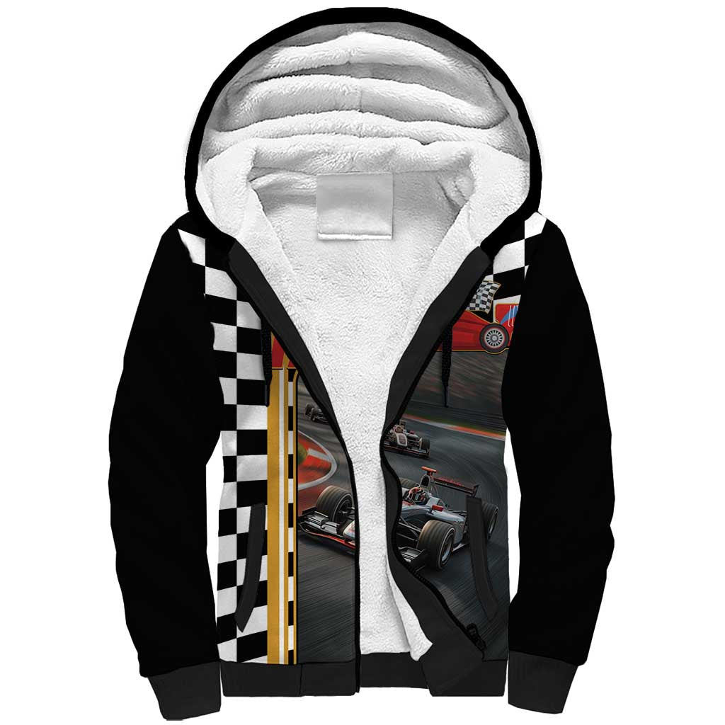 Racing Car 2025 Sherpa Hoodie Born To Speed