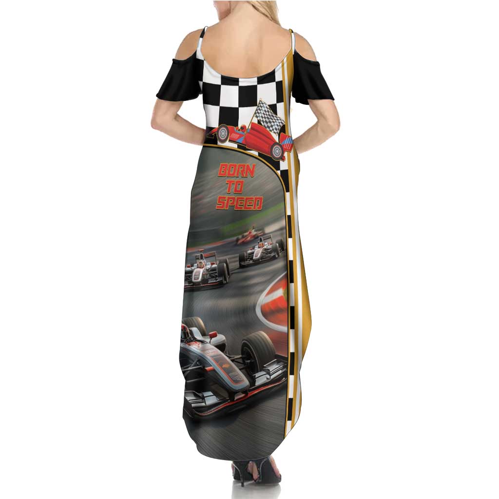Racing Car 2025 Summer Maxi Dress Born To Speed