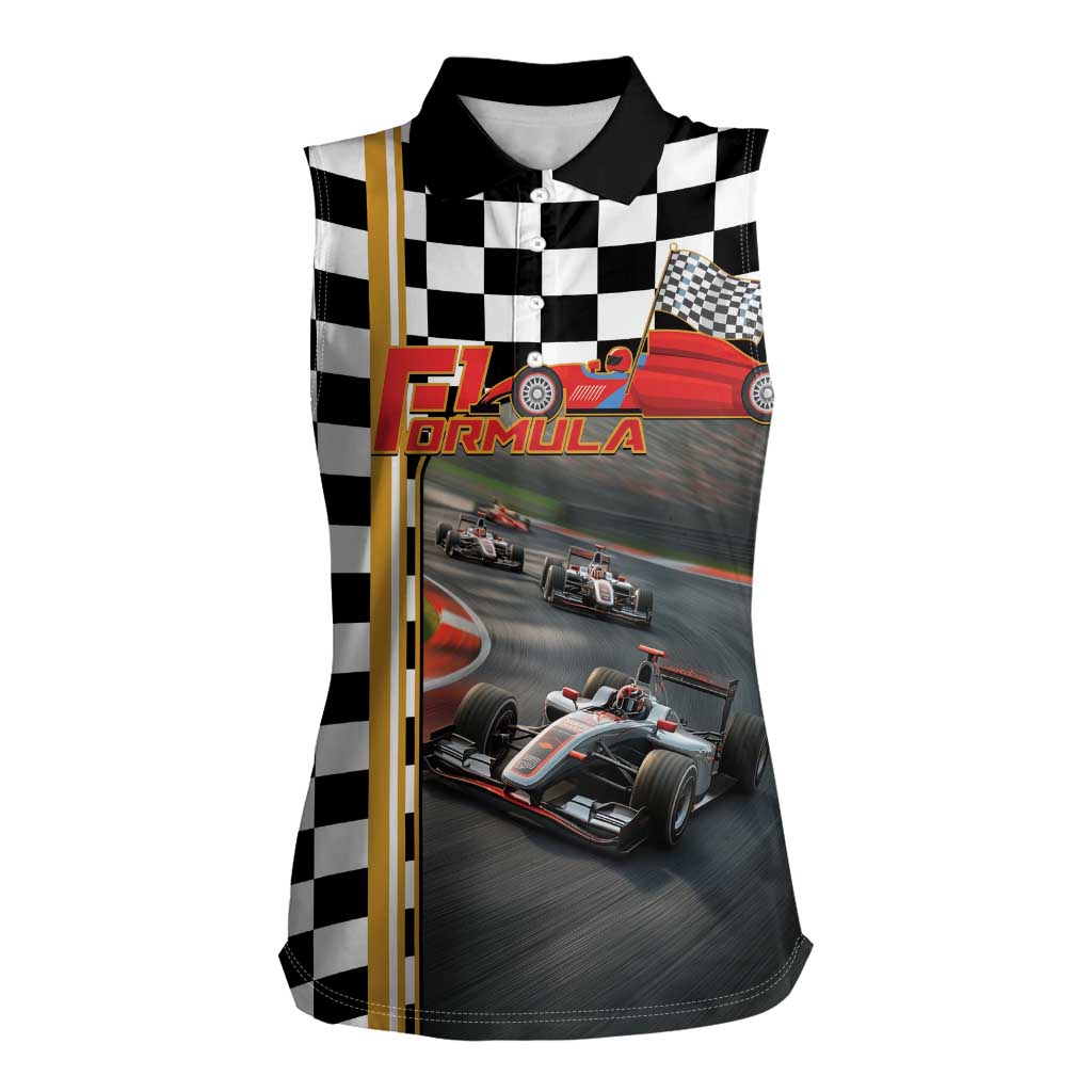 Racing Car 2025 Women Sleeveless Polo Shirt Born To Speed